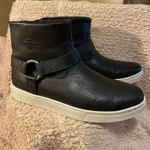Women size 9 Harley Davidson Bateman Harness Black Leather Riding Shoe 🧡🖤